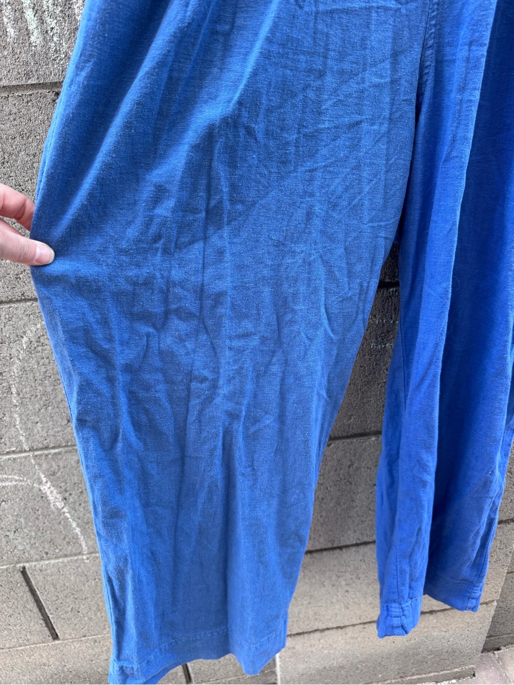 NWT Universal Thread Blue Linen Blend Open Back Jumpsuit Large - Picture 8 of 13